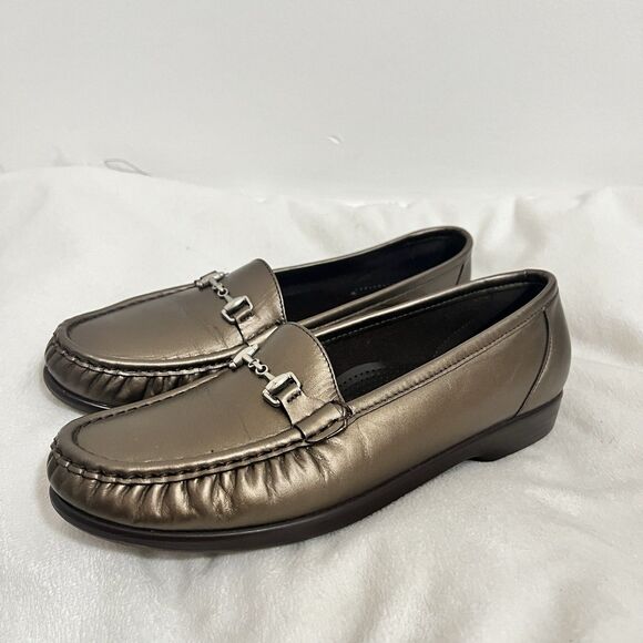 SAS Metro Leather Horsebit Flats Loafer Womens 10M Bronze Tripad Comfort Career - Picture 2 of 8